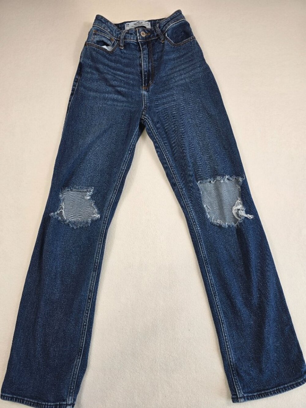 Hollister Curvy Ultra High-Rise Dad Jeans W23 L31 Vintage Stretch Distressed
